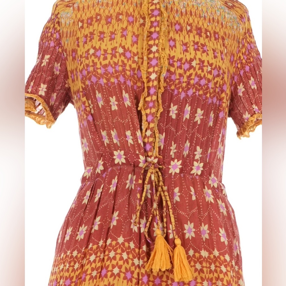 Free People Rare Feeling Maxi Dress Boho Floral Tassel - Picture 3 of 6